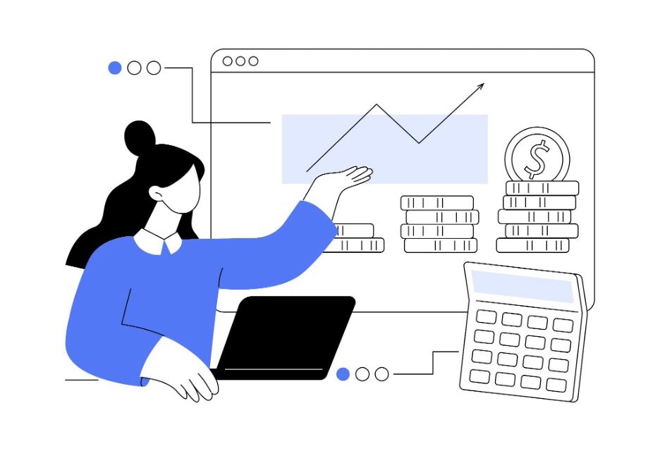 Ecommerce accounting dashboard showing sales, expenses, and profit trends for online stores