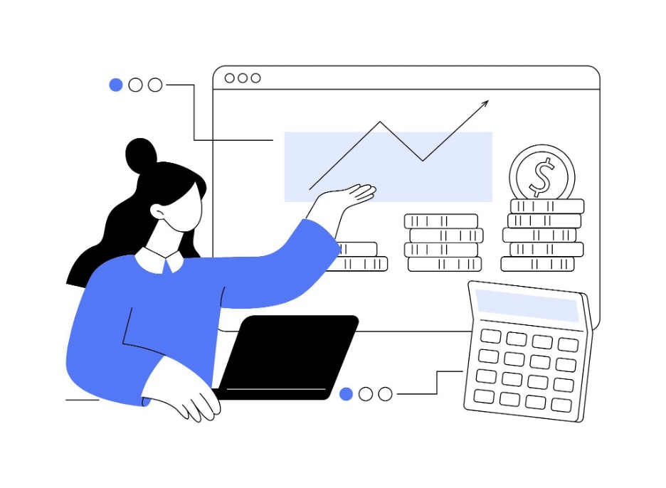 Ecommerce accounting dashboard showing sales, expenses, and profit trends for online stores